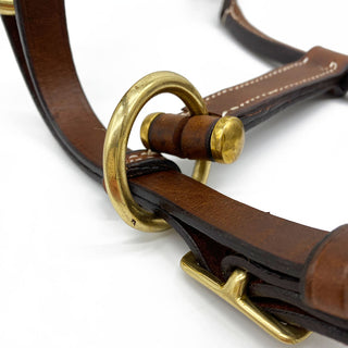 TROI Leather Twist Nose Halter - Brass